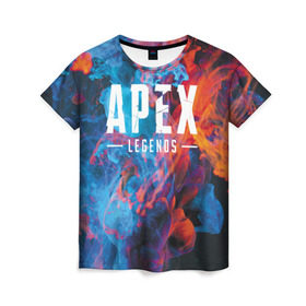 Женская футболка 3D с принтом Apex Legends в Кировске, 100% полиэфир ( синтетическое хлопкоподобное полотно) | прямой крой, круглый вырез горловины, длина до линии бедер | apex | battle royale | legends | titanfall | апекс | легенды