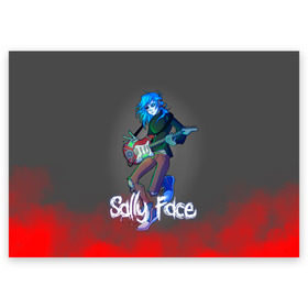 Поздравительная открытка с принтом Sally Face (8) в Кировске, 100% бумага | плотность бумаги 280 г/м2, матовая, на обратной стороне линовка и место для марки
 | face | fisher | larry johnson | mask | sally | sally face | sally fisher | демоны | духи | маска | призраки | салли | салли фейс | салли фишер | фейс