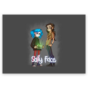 Поздравительная открытка с принтом Sally Face (10) в Кировске, 100% бумага | плотность бумаги 280 г/м2, матовая, на обратной стороне линовка и место для марки
 | face | fisher | larry johnson | mask | sally | sally face | sally fisher | демоны | духи | маска | призраки | салли | салли фейс | салли фишер | фейс