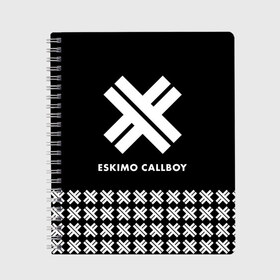 Тетрадь с принтом Eskimo Callboy в Кировске, 100% бумага | 48 листов, плотность листов — 60 г/м2, плотность картонной обложки — 250 г/м2. Листы скреплены сбоку удобной пружинной спиралью. Уголки страниц и обложки скругленные. Цвет линий — светло-серый
 | Тематика изображения на принте: bury me in vegas | crystals | danskimo | eskimo callboy | sushi | the scene | we are the mess | группы | метал | музыка | рок | эскимо колбой