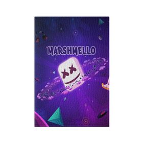 Обложка для паспорта матовая кожа с принтом Marshmello в Кировске, натуральная матовая кожа | размер 19,3 х 13,7 см; прозрачные пластиковые крепления | alone | beautiful now | disc | dj | jockey | marshmallow | американский | диджей | дискотека | маршмэллоу | продюсер