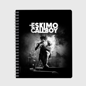 Тетрадь с принтом Eskimo Callboy в Кировске, 100% бумага | 48 листов, плотность листов — 60 г/м2, плотность картонной обложки — 250 г/м2. Листы скреплены сбоку удобной пружинной спиралью. Уголки страниц и обложки скругленные. Цвет линий — светло-серый
 | Тематика изображения на принте: bury me in vegas | crystals | danskimo | eskimo callboy | sushi | the scene | we are the mess | группы | метал | музыка | рок | эскимо колбой