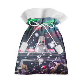 Подарочный 3D мешок с принтом Marshmello в Кировске, 100% полиэстер | Размер: 29*39 см | alone | beautiful now | disc | dj | jockey | marshmallow | американский | диджей | дискотека | маршмэллоу | продюсер