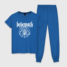 Женская пижама хлопок с принтом Behemoth в Кировске, 100% хлопок | брюки и футболка прямого кроя, без карманов, на брюках мягкая резинка на поясе и по низу штанин | behemoth | black metal | death metal | inferno | nergal | orion | seth | блэк метал | группы | дэт метал | метал | музыка | рок