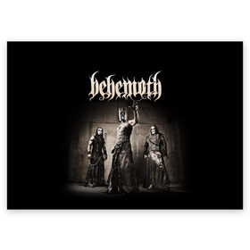 Поздравительная открытка с принтом Behemoth в Кировске, 100% бумага | плотность бумаги 280 г/м2, матовая, на обратной стороне линовка и место для марки
 | Тематика изображения на принте: behemoth | black metal | death metal | inferno | nergal | orion | seth | блэк метал | группы | дэт метал | метал | музыка | рок