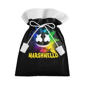 Подарочный 3D мешок с принтом Marshmello в Кировске, 100% полиэстер | Размер: 29*39 см | alone | beautiful now | disc | dj | jockey | marshmallow | американский | диджей | дискотека | маршмэллоу | продюсер