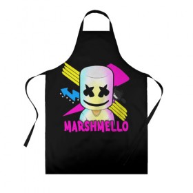 Фартук 3D с принтом Marshmello в Кировске, 100% полиэстер | общий размер — 65 х 85 см, ширина нагрудника — 26 см, горловина — 53 см, длина завязок — 54 см, общий обхват в поясе — 173 см. Принт на завязках и на горловине наносится с двух сторон, на основной части фартука — только с внешней стороны | alone | beautiful now | disc | dj | jockey | marshmallow | американский | диджей | дискотека | маршмэллоу | продюсер