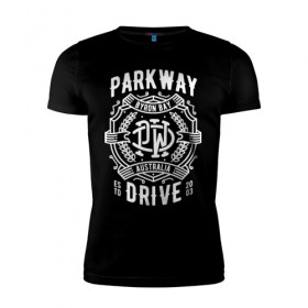 Мужская футболка премиум с принтом Parkway Drive в Кировске, 92% хлопок, 8% лайкра | приталенный силуэт, круглый вырез ворота, длина до линии бедра, короткий рукав | Тематика изображения на принте: 