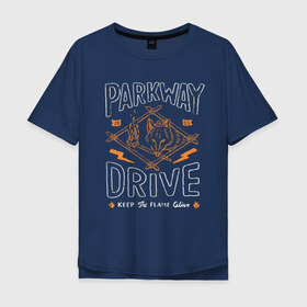 Мужская футболка хлопок Oversize с принтом Parkway Drive в Кировске, 100% хлопок | свободный крой, круглый ворот, “спинка” длиннее передней части | atlas | ire | parkway drive | pd | группы | метал | музыка | рок | хеви метал