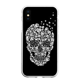 Чехол для iPhone XS Max матовый с принтом Diamond skull в Кировске, Силикон | Область печати: задняя сторона чехла, без боковых панелей | Тематика изображения на принте: background | black | death | diamond skull | drawing | graphics | hal | hearts | precious stones | symbol | wealth | богатство | бриллиантовый | графика | день мертвых | драгоценные | камни | мексика | праздник | рисунок | сердца | символ | фон |