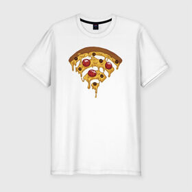 Мужская футболка премиум с принтом Пицца Wi-Fi в Кировске, 92% хлопок, 8% лайкра | приталенный силуэт, круглый вырез ворота, длина до линии бедра, короткий рукав | pizza | wi fi | wifi | абстракция | вай фай | интернет | пицца