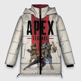 Женская зимняя куртка 3D с принтом APEX LEGENDS (Titanfall) в Кировске, верх — 100% полиэстер; подкладка — 100% полиэстер; утеплитель — 100% полиэстер | длина ниже бедра, силуэт Оверсайз. Есть воротник-стойка, отстегивающийся капюшон и ветрозащитная планка. 

Боковые карманы с листочкой на кнопках и внутренний карман на молнии | apex | apexlegends | battle | fall | legends | online | robot | royale | titan | titanfall | апекс | битва | игра | игры | королевская | легенд | легендс | легенды | лого | меха | мехи | онлайн | роботы | символ | титанфол | шутер