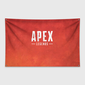 Флаг-баннер с принтом APEX LEGENDS в Кировске, 100% полиэстер | размер 67 х 109 см, плотность ткани — 95 г/м2; по краям флага есть четыре люверса для крепления | apex | apexlegends | battle | fall | legends | online | robot | royale | titan | titanfall | апекс | битва | игра | игры | королевская | легенд | легендс | легенды | лого | меха | мехи | онлайн | роботы | символ | титанфол | шутер