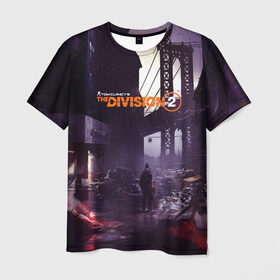 Мужская футболка 3D с принтом The Division 2 в Кировске, 100% полиэфир | прямой крой, круглый вырез горловины, длина до линии бедер | 