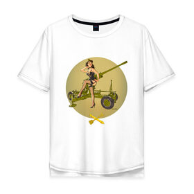 Мужская футболка хлопок Oversize с принтом ПВО, 23 февраля в Кировске, 100% хлопок | свободный крой, круглый ворот, “спинка” длиннее передней части | 