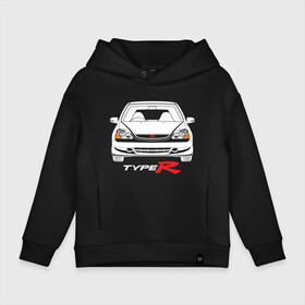 Детское худи Oversize хлопок с принтом Honda Civic Type R EP в Кировске, френч-терри — 70% хлопок, 30% полиэстер. Мягкий теплый начес внутри —100% хлопок | боковые карманы, эластичные манжеты и нижняя кромка, капюшон на магнитной кнопке | civic type r ep | honda | honda civic | honda civic type r ep | type r ep