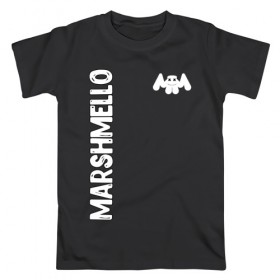 Мужская футболка хлопок с принтом Marshmello в Кировске, 100% хлопок | прямой крой, круглый вырез горловины, длина до линии бедер, слегка спущенное плечо. | 