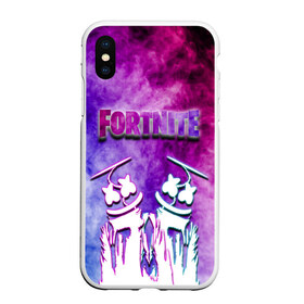 Чехол для iPhone XS Max матовый с принтом FORTNITE & MARSHMELLO (COLOR) в Кировске, Силикон | Область печати: задняя сторона чехла, без боковых панелей | Тематика изображения на принте: color | fortnite | fortnite 2 | fortnite x | geometry | marshmello | ninja | streamer | texture | абстракция | геометрия | дизайн | дым | игра | красочный дым | маршмелло | ниндзя | радуга | силуэт | стиль | текстура | улыбка | 