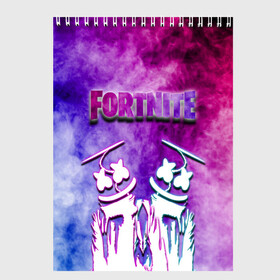 Скетчбук с принтом FORTNITE & MARSHMELLO (COLOR) в Кировске, 100% бумага
 | 48 листов, плотность листов — 100 г/м2, плотность картонной обложки — 250 г/м2. Листы скреплены сверху удобной пружинной спиралью | Тематика изображения на принте: color | fortnite | fortnite 2 | fortnite x | geometry | marshmello | ninja | streamer | texture | абстракция | геометрия | дизайн | дым | игра | красочный дым | маршмелло | ниндзя | радуга | силуэт | стиль | текстура | улыбка | 