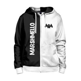 Детская толстовка 3D на молнии с принтом Marshmello в Кировске, 100% полиэстер |  манжеты и пояс оформлены широкой мягкой резинкой, двухслойный капюшон со шнурком для регулировки, спереди карманы и застежка-молния
 | black and white | christopher comstock | dj | marshmello | music | диджей | клубная музыка | клубняк | крис комсток | логотип | маршмэллоу | музыка | черно белый