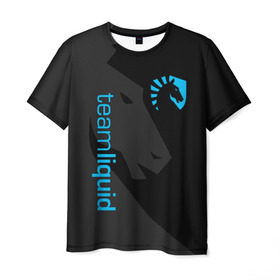 Мужская футболка 3D с принтом TEAM LIQUID в Кировске, 100% полиэфир | прямой крой, круглый вырез горловины, длина до линии бедер | 2019 | blue | cybersport | esport | liquid | logo | pro league | team | team liquid | киберспорт | логотип | тим ликвид | фирменные цвета
