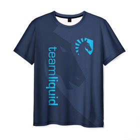 Мужская футболка 3D с принтом TEAM LIQUID в Кировске, 100% полиэфир | прямой крой, круглый вырез горловины, длина до линии бедер | 2019 | blue | cybersport | esport | liquid | logo | pro league | team | team liquid | киберспорт | логотип | тим ликвид | фирменные цвета