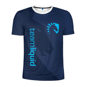 Мужская футболка 3D спортивная с принтом TEAM LIQUID в Кировске, 100% полиэстер с улучшенными характеристиками | приталенный силуэт, круглая горловина, широкие плечи, сужается к линии бедра | Тематика изображения на принте: 2019 | blue | cybersport | esport | liquid | logo | pro league | team | team liquid | киберспорт | логотип | тим ликвид | фирменные цвета