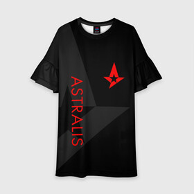 Детское платье 3D с принтом ASTRALIS | АСТРАЛИС в Кировске, 100% полиэстер | прямой силуэт, чуть расширенный к низу. Круглая горловина, на рукавах — воланы | Тематика изображения на принте: action | astralis | awp | counter strike | cs go | cs go global offensive | cybersport | faze clan | game | gamer | hyper beast | shooter | skin | team liquid | киберспорт | оружие | скины