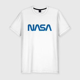 Мужская футболка хлопок Slim с принтом NASA в Кировске, 92% хлопок, 8% лайкра | приталенный силуэт, круглый вырез ворота, длина до линии бедра, короткий рукав | galaxy | nasa | space | space company | star | астрономия | галактика | звезды | космическая компания | космос | наса