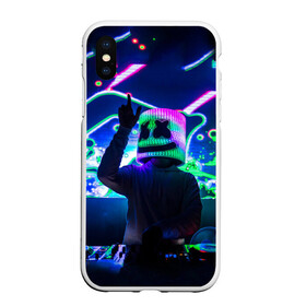 Чехол для iPhone XS Max матовый с принтом Marshmello в Кировске, Силикон | Область печати: задняя сторона чехла, без боковых панелей | marshmello | диджей | клуб | клубная музыка | маршмеллоу | маршмэлло | маршмэллоу | музыка | электронная