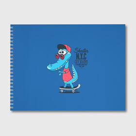 Альбом для рисования с принтом Skate NYC в Кировске, 100% бумага
 | матовая бумага, плотность 200 мг. | freestyle | n | skateboard | бейсболка | город | графика | движение | дикий | доска | животное | колёса | красный | крокодил | крутой | надпись | нью йорк | очки | рисунок | ролики | сила | синий | скейтборд | спорт