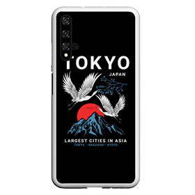 Чехол для Honor 20 с принтом Tokyo в Кировске, Силикон | Область печати: задняя сторона чехла, без боковых панелей | Тематика изображения на принте: cities | country | japan | large | most | mountains | nagasaki | tokyo | travel | большие | восход | города | горы | графика | журавли | закат | летят | нагасаки | надпись | полет | птицы | путешествия | рисунок | самые | солнце | страна