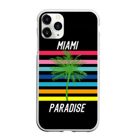Чехол для iPhone 11 Pro Max матовый с принтом Miami Paradise в Кировске, Силикон |  | america | city | colorful | drawing | grap | miami | palm tree | paradise | recreation | resort | stripes | tree | usa | world | америка | город | графика | дерево | курорт | майами | мировой | надпись | отдых | пальма | полосы | разноцветные | рай | рису