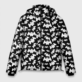 Мужская зимняя куртка 3D с принтом MARSHMELLO в Кировске, верх — 100% полиэстер; подкладка — 100% полиэстер; утеплитель — 100% полиэстер | длина ниже бедра, свободный силуэт Оверсайз. Есть воротник-стойка, отстегивающийся капюшон и ветрозащитная планка. 

Боковые карманы с листочкой на кнопках и внутренний карман на молнии. | Тематика изображения на принте: black and white | christopher comstock | dj | marshmello | music | диджей | клубная музыка | клубняк | крис комсток | логотип | маршмэллоу | музыка | черно белый
