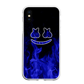 Чехол для iPhone XS Max матовый с принтом Marshmello Fire в Кировске, Силикон | Область печати: задняя сторона чехла, без боковых панелей | christopher comstock | dj | fire | marshmello | music | диджей | искры | клубная музыка | клубняк | крис комсток | логотип | маршмэллоу | музыка | огонь | пламя