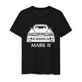 Мужская футболка хлопок с принтом Toyota Mark2 JZX100 в Кировске, 100% хлопок | прямой крой, круглый вырез горловины, длина до линии бедер, слегка спущенное плечо. | jzx100 | mark2 jzx100 | toyota | toyota mark2 | toyota mark2 jzx100