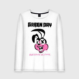 Женский лонгслив хлопок с принтом Green Day в Кировске, 100% хлопок |  | green day | greenday | punk | rock | грин дэй | группы | музыка | панк | рок