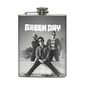Фляга с принтом Green Day в Кировске, металлический корпус | емкость 0,22 л, размер 125 х 94 мм. Виниловая наклейка запечатывается полностью | green day | greenday | punk | rock | грин дэй | группы | музыка | панк | рок