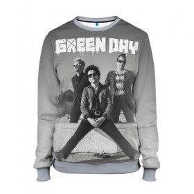 Женский свитшот 3D с принтом Green Day в Кировске, 100% полиэстер с мягким внутренним слоем | круглый вырез горловины, мягкая резинка на манжетах и поясе, свободная посадка по фигуре | green day | greenday | punk | rock | грин дэй | группы | музыка | панк | рок