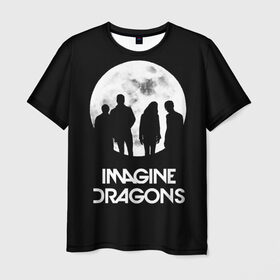 Мужская футболка 3D с принтом Imagine Dragons в Кировске, 100% полиэфир | прямой крой, круглый вырез горловины, длина до линии бедер | Тематика изображения на принте: believer | evolve | imagine dragons | night visions | radioactive | rock | группы | имейджин драгонс | инди | музыка | рок