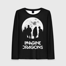 Женский лонгслив 3D с принтом Imagine Dragons в Кировске, 100% полиэстер | длинные рукава, круглый вырез горловины, полуприлегающий силуэт | Тематика изображения на принте: believer | evolve | imagine dragons | night visions | radioactive | rock | группы | имейджин драгонс | инди | музыка | рок