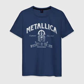 Мужская футболка хлопок с принтом Metallica в Кировске, 100% хлопок | прямой крой, круглый вырез горловины, длина до линии бедер, слегка спущенное плечо. | heavy metal | metal | metallica | группы | метал | металлика | музыка | рок | трэш метал | хєви метал