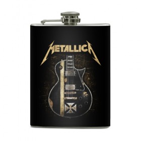 Фляга с принтом Metallica в Кировске, металлический корпус | емкость 0,22 л, размер 125 х 94 мм. Виниловая наклейка запечатывается полностью | heavy metal | metal | metallica | группы | метал | металлика | музыка | рок | трэш метал | хєви метал