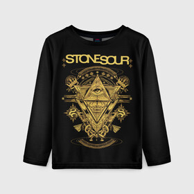 Детский лонгслив 3D с принтом Stone Sour в Кировске, 100% полиэстер | длинные рукава, круглый вырез горловины, полуприлегающий силуэт
 | metal | rock | slipknot | stone sour | альтернатива | группы | кори тейлор | метал | музыка | ню метал | рок