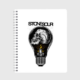 Тетрадь с принтом Stone Sour в Кировске, 100% бумага | 48 листов, плотность листов — 60 г/м2, плотность картонной обложки — 250 г/м2. Листы скреплены сбоку удобной пружинной спиралью. Уголки страниц и обложки скругленные. Цвет линий — светло-серый
 | Тематика изображения на принте: metal | rock | slipknot | stone sour | альтернатива | группы | кори тейлор | метал | музыка | ню метал | рок