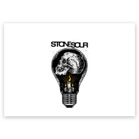 Поздравительная открытка с принтом Stone Sour в Кировске, 100% бумага | плотность бумаги 280 г/м2, матовая, на обратной стороне линовка и место для марки
 | Тематика изображения на принте: metal | rock | slipknot | stone sour | альтернатива | группы | кори тейлор | метал | музыка | ню метал | рок