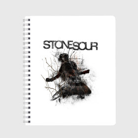 Тетрадь с принтом Stone Sour в Кировске, 100% бумага | 48 листов, плотность листов — 60 г/м2, плотность картонной обложки — 250 г/м2. Листы скреплены сбоку удобной пружинной спиралью. Уголки страниц и обложки скругленные. Цвет линий — светло-серый
 | Тематика изображения на принте: metal | rock | slipknot | stone sour | альтернатива | группы | кори тейлор | метал | музыка | ню метал | рок