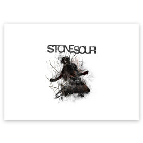 Поздравительная открытка с принтом Stone Sour в Кировске, 100% бумага | плотность бумаги 280 г/м2, матовая, на обратной стороне линовка и место для марки
 | Тематика изображения на принте: metal | rock | slipknot | stone sour | альтернатива | группы | кори тейлор | метал | музыка | ню метал | рок