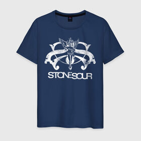 Мужская футболка хлопок с принтом Stone Sour в Кировске, 100% хлопок | прямой крой, круглый вырез горловины, длина до линии бедер, слегка спущенное плечо. | metal | rock | slipknot | stone sour | альтернатива | группы | кори тейлор | метал | музыка | ню метал | рок
