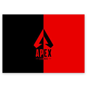 Поздравительная открытка с принтом APEX LEGENDS RED в Кировске, 100% бумага | плотность бумаги 280 г/м2, матовая, на обратной стороне линовка и место для марки
 | Тематика изображения на принте: apex | legend | legends | titanfall | апекс | арех | бангалор | бладхаунд | верхушки | гибралтар | каустик | лайфлайн | легенда | легенды | ледженд | леджендс | мираж | орех | рэйф | титанфол